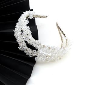 Kristal Boncuklu El Yapımı Çiftli Taç