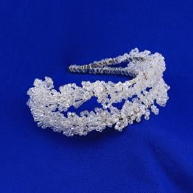 Kristal Boncuklu El Yapımı Çiftli Taç