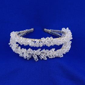 Kristal Boncuklu El Yapımı Çiftli Taç