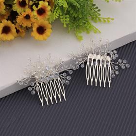 Kristal Boncuklu Tarak Toka 2 adet