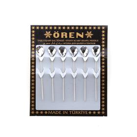 Kristal Damla Taşlı Eşarp Şal İğnesi 6 adet