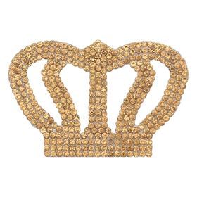 Kristal Gold Sık Taşlı Kral Taç Motif Küçük Boy
