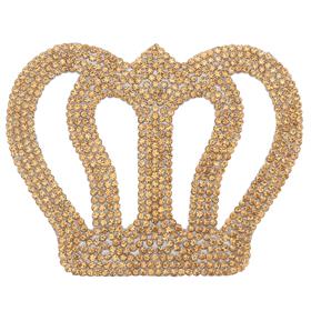 Kristal Gold Taşlı Kral Tacı Motif Orta Boy