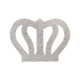 Kristal Gümüş Taşlı Kral Tacı Motif Orta Boy