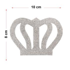 Kristal Gümüş Taşlı Kral Tacı Motif Orta Boy