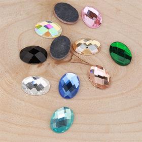 Kristal Renkli Cam Oval Taş 10X14 mm 5 adet