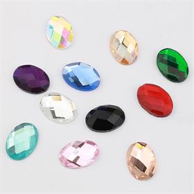 Kristal Renkli Cam Oval Taş 10X14 mm 5 adet