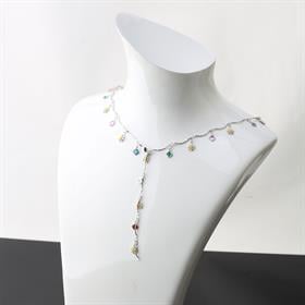 Kristal Taş ve Papatya Detaylı Y Kolye