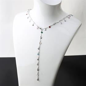 Kristal Taş ve Yıldız Detaylı Y Kolye