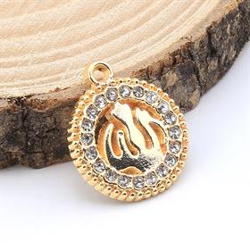 Kristal Taşlı Allah Lafzı Kolye Ucu