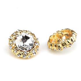 Kristal Taşlı Altın Metal Düğme