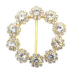 Kristal Taşlı Altın Renk Kemer Tokası Çiçek Modeli
