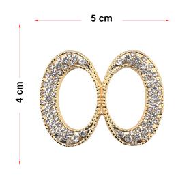 Kristal Taşlı Altın Renk Kemer Tokası