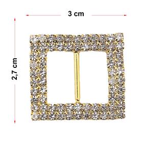 Kristal Taşlı Altın Renk Kemer Tokası