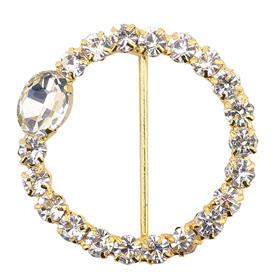 Kristal Taşlı Altın Renk Kemer ve Şal Tokası