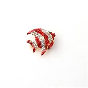 Kristal Taşlı Balık Broş