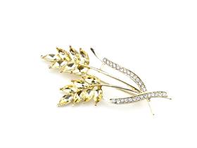 Kristal Taşlı Başak Broş