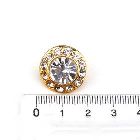 Kristal Taşlı Gold Metal Ayaklı Düğme 24 mm