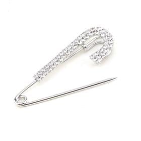 Kristal Taşlı Gümüş Kaplama İskoç Iğnesi Broş