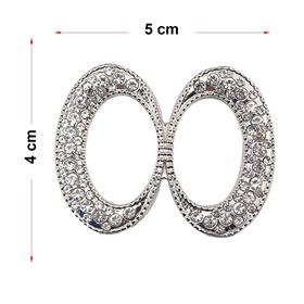 Kristal Taşlı Gümüş Renk Kemer Tokası