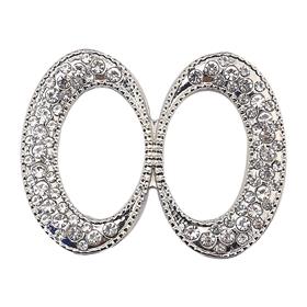 Kristal Taşlı Gümüş Renk Kemer Tokası