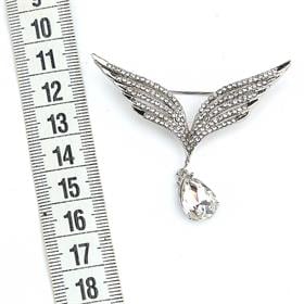 Kristal Taşlı Kanat Broş