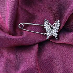 Kristal Taşlı Kelebekli Çengelli İğne