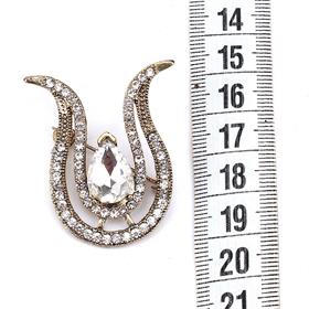 Kristal Taşlı Lale Broş