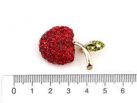 Kristal Taşlı Metal Kiraz Broş