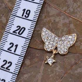 Kristal Taşlı, Metal, Sallantılı Kelebek Süs