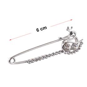 Kristal Taşlı Ördekli Çengelli Çatal İğne