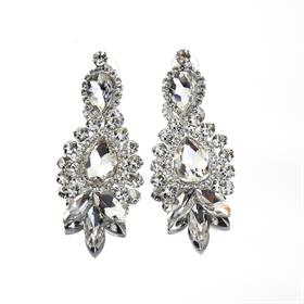 Kristal Taşlı Taç Küpe Seti