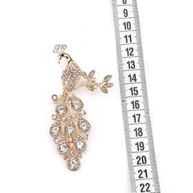 Kristal Taşlı Tavus Kuşu Broş