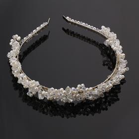 Kristal ve İnci Boncuklu El Yapımı Taç