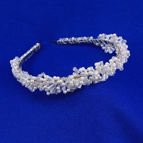 Kristal ve İnci Boncuklu El Yapımı Taç