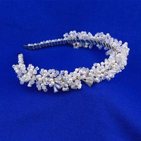 Kristal ve İnci Boncuklu El Yapımı Taç