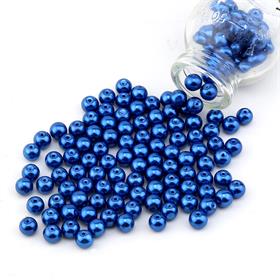 Lacivert Cam İnci Boncuk 8 mm 100 adet