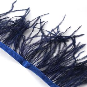 Lacivert Devekuşu Tüyü Şerit