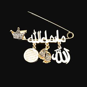 Maşallah Bebek İğnesi Kristal Taç Model