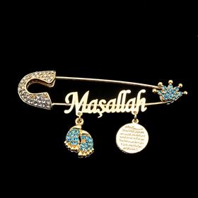 Maşallah Bebek İğnesi Mavi Taç Model