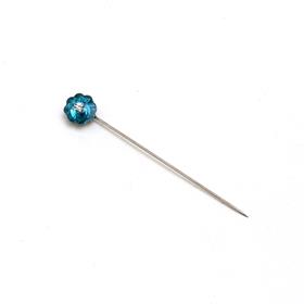 Mavi Kristal Taşlı Çiçek Eşarp Şal İğnesi 12 adet