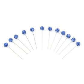 Mavi Taşlı Toplu Eşarp Şal İğnesi 12 adet