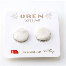 Mermer Görünümlü Mıknatıslı Eşarp Şal Tutucu