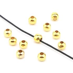 Metal Demir Top Boncuk 4 mm Altın (10 Adet)
