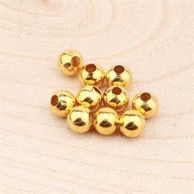 Metal Demir Top Boncuk 6 mm Altın (10 Adet)