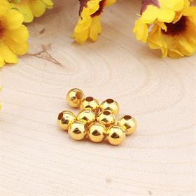 Metal Demir Top Boncuk 6 mm Altın (10 Adet)