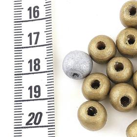 Metalik Renk Ahşap Boncuk (50 adet)