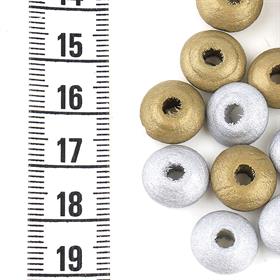 Metalik Renk, Ahşap Elips Boncuk (50 Adet)