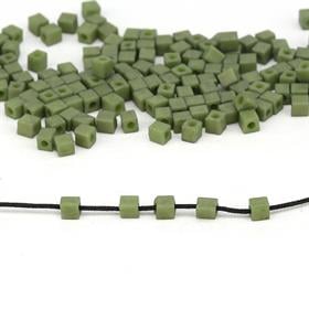 Miyuki Square Cube 3 mm Haki Yeşil Boncuk