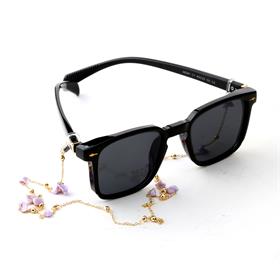 Mor Doğal Taşlı Gözlük İpi Zinciri